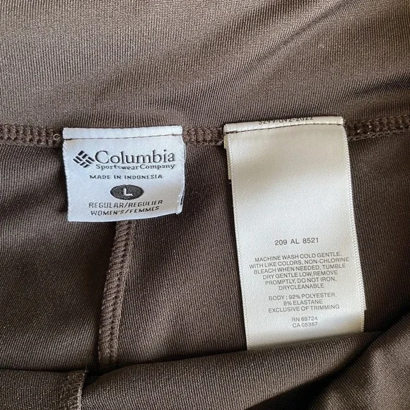 Columbia Large Brown Women's Cropped Ankle Pants Wide Straight Leg Activewear - Picture 7 of 9